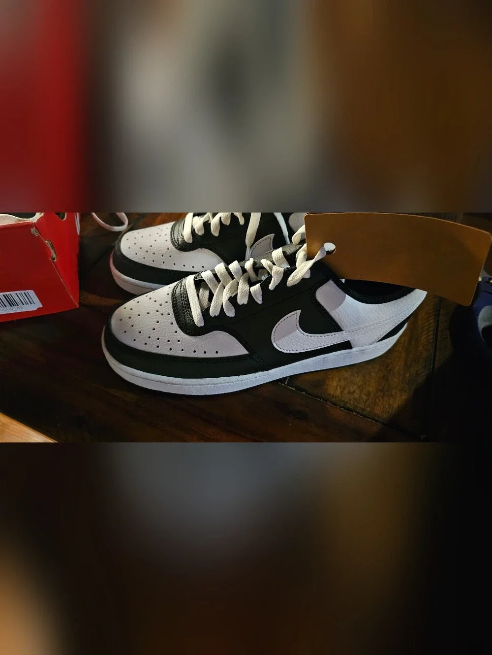 Brand New  Size 9 Nike Black and White Low-Top Sneakers